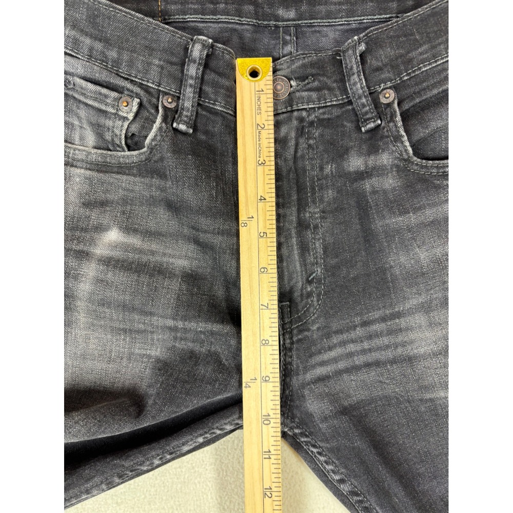 Levis 512 Slim Taper Mens Faded Whiskering Black Denim worn Jeans 31x32 806 - Picture 7 of 8
